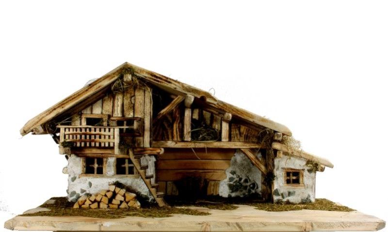 Krippenstall Inzell, Aus Holz Geschnitzt